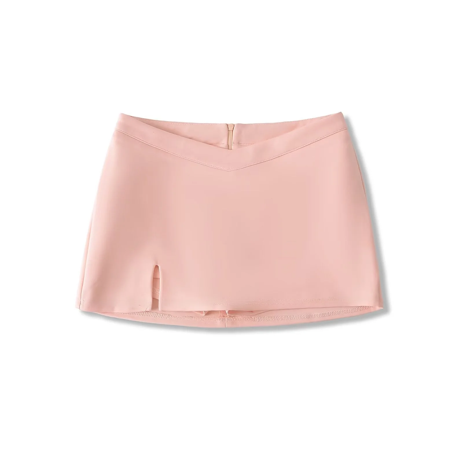 Saia Curta Estilo Americano Sexy para Mulheres, Saia  Bodycon de Cintura Baixa com Fenda, Cor Pura, Versátil, Tendência d...