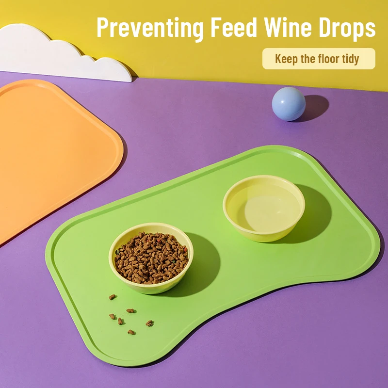 

Pet Placemat Dog Food Mat Dog Cat Bowl Pad Puppy Waterproof Feeding Mat Portable Outdoor Feeding Overflow Silicone Pet Supplies