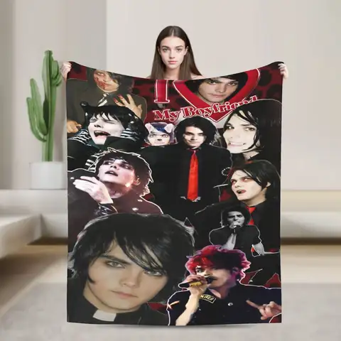 G-Gerard Way MCR Blanket Quality Soft  Throw Blanket Winter Children Bedroom Street Trend Bedspread