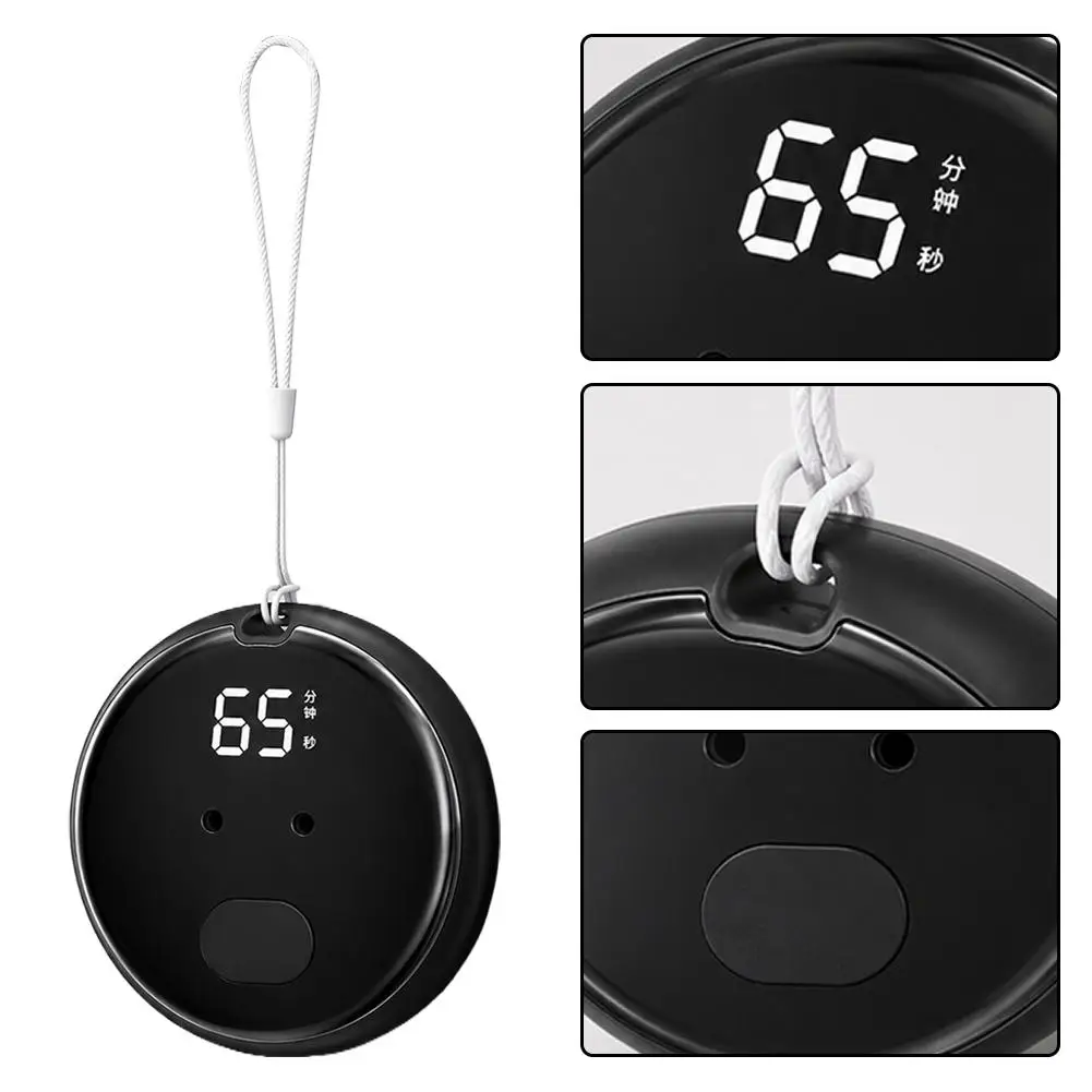Round Digital Kitchen Timer with Lanyard, LED Display Countdown Timer, Portable Hanging Cooking Study Timer for Home Office
