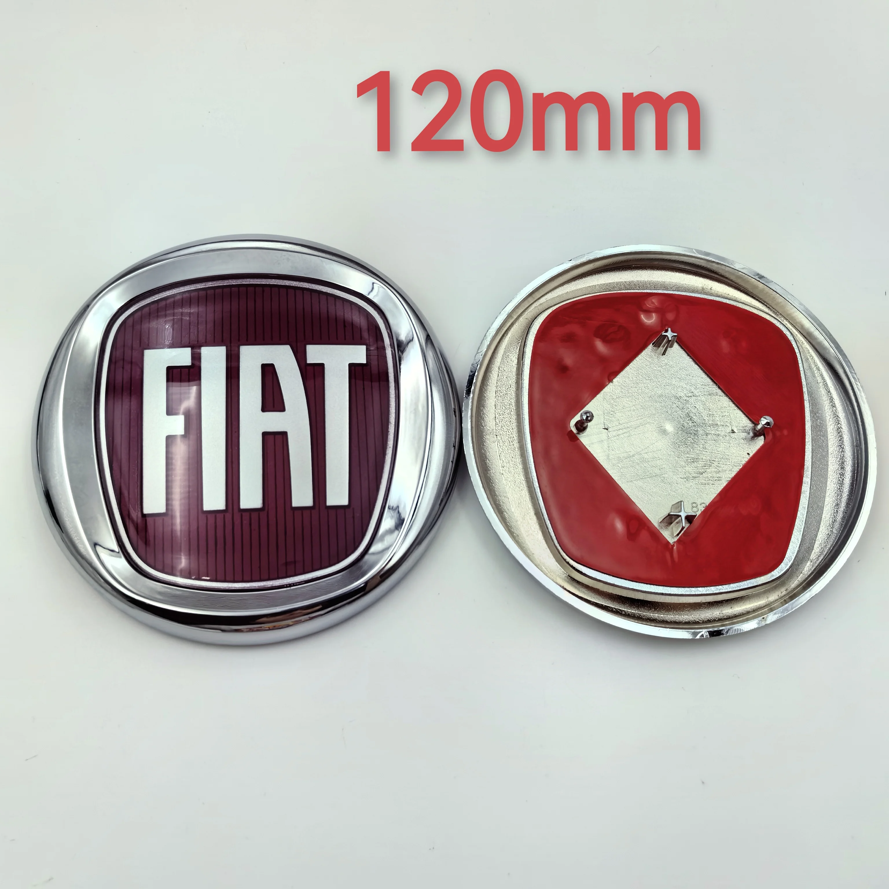 1 pièces rouge ou bleu 12cm époxy voiture avant logo avant calandre avant arrière pare-chocs queue porte coffre emblème autocollant accessoires pour FIAT