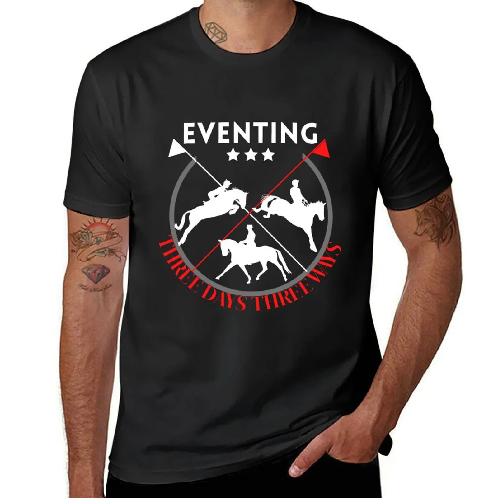 Eventing: Three Days, Three Ways| Horse Design T-Shirt funnys cute tops tops Short sleeve tee men