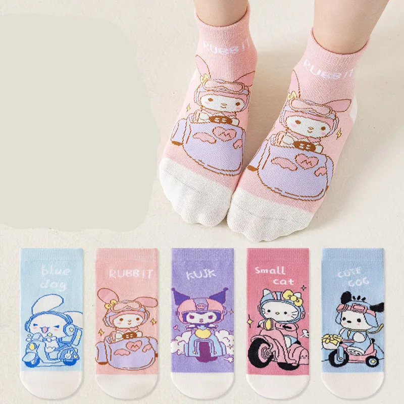 5 قطع من جوارب كورومي النسخة الكورية الجديدة نمط الرسوم المتحركة قصيرة نسائية بسيطة ومريحة #2