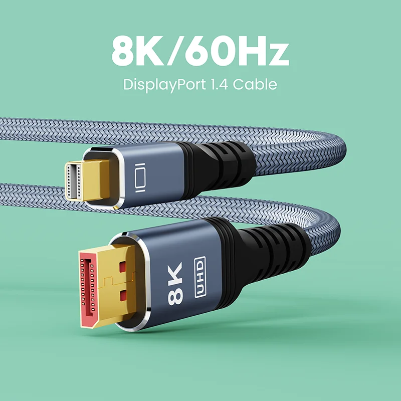 Displayport 1.4 Kabel 8K 60Hz Mini DP zu DP Kabel 4K Ultra HD Video Audio Kabel für Laptop TV Xbox Projektor Monitor – Detail 10