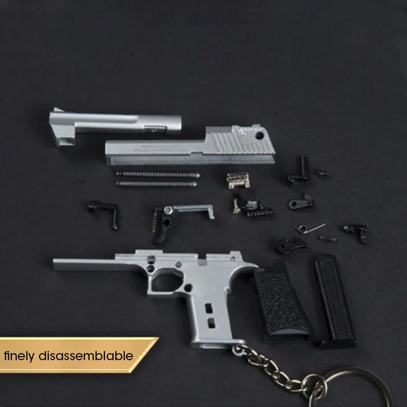 Alloy 1:4 Scale Desert Eagle Pistol Keychain Mini Toy Gun Model Metal Keychain For Adult Christmas Gift image 6
