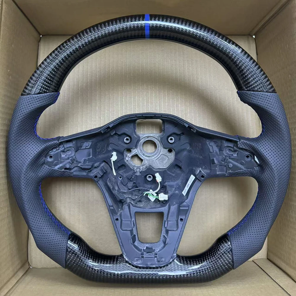 For VW Golf MK8 Perforated Leather Carbon Fiber 12 Clock Back Label RLINE Steering Wheel Base Assembly