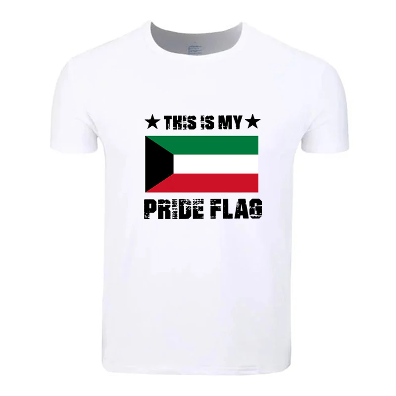 Kuwait Pride Flag Cotton Students Summer T-Shirt Custom Casual Short Sleeve Men Women Boys Girls T Shirt Tees Kids Tshirt