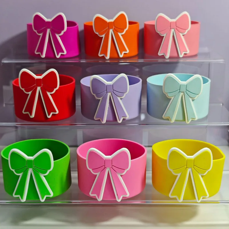 

Red Bow Silicone Boot For Stanley Cup Bowknot Water Bottle Boot Bottom Protector Bottle Accessories Dropshipping Wholesale