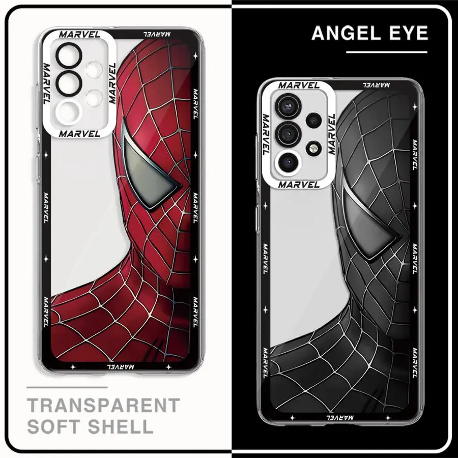 Marvel Movie Avengers Spider Man Phone Case for Samsung Galaxy A35 A55A53 A54 A73 A34 A33 A25 A24 A13 A14 A15 Clear Soft Shell