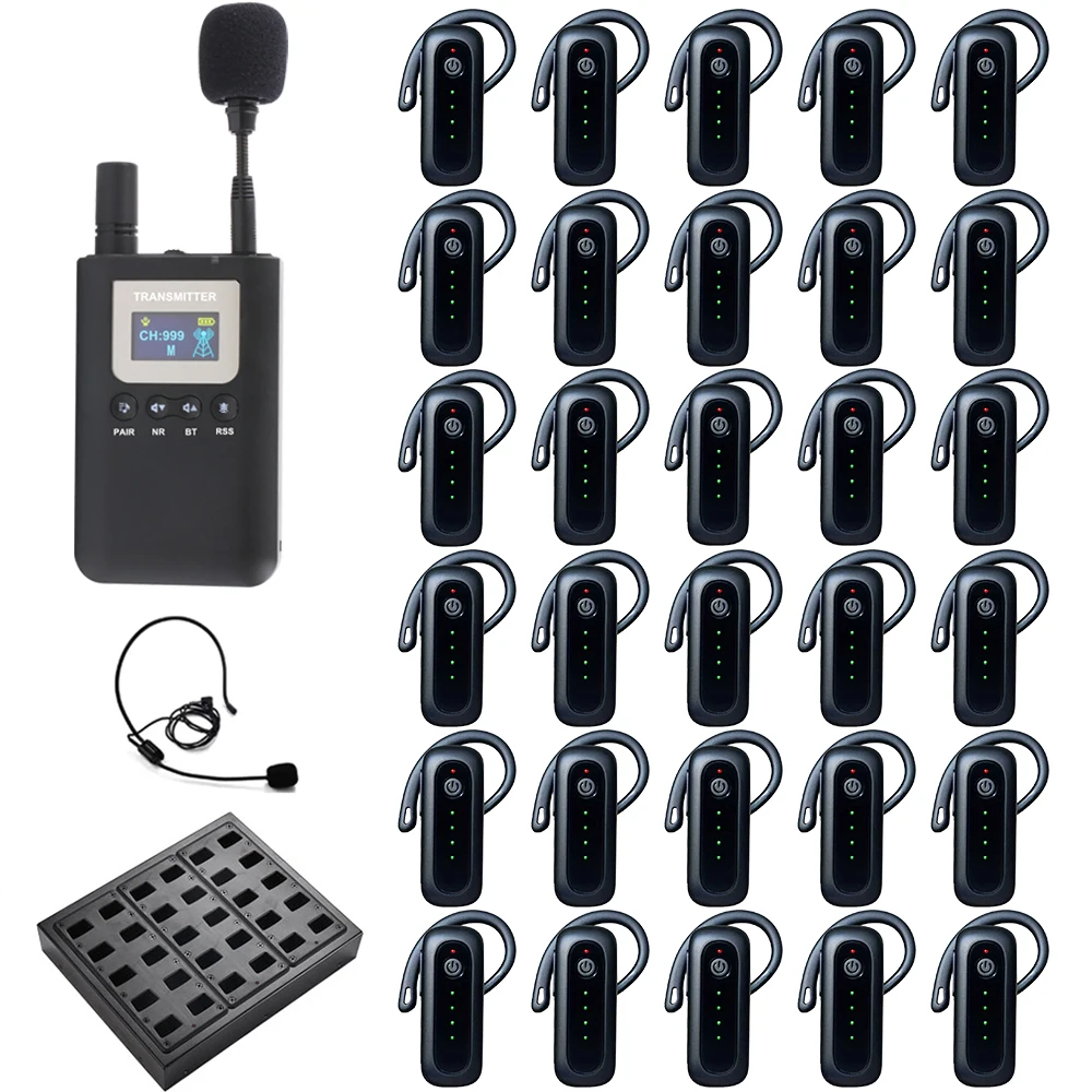 High-end Wireless Audio Guide System 2.4G Whisper Tour Guide with Display for Simultaneous Interpretation Travel Agency