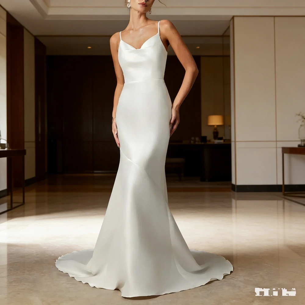 

Customized Elegant Simple Long Wedding Dresses Sleeveless Floor-Length Mermaid Brides Dress Women Vestidos De Novias Gowns 2026