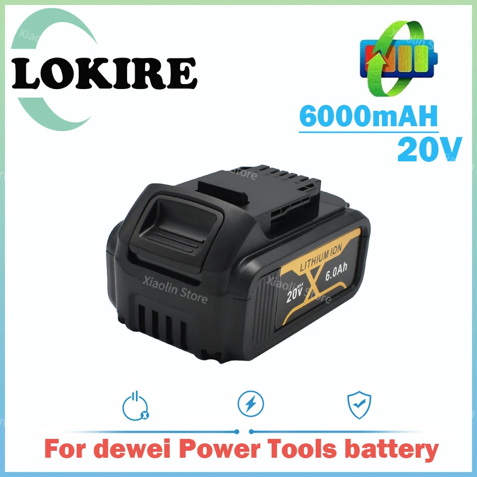 

20V 6.0Ah DCB200 rechargeable Li-ion Battery， for dewei MAX DCB205 DCB201 DCB203 power tool Batteries