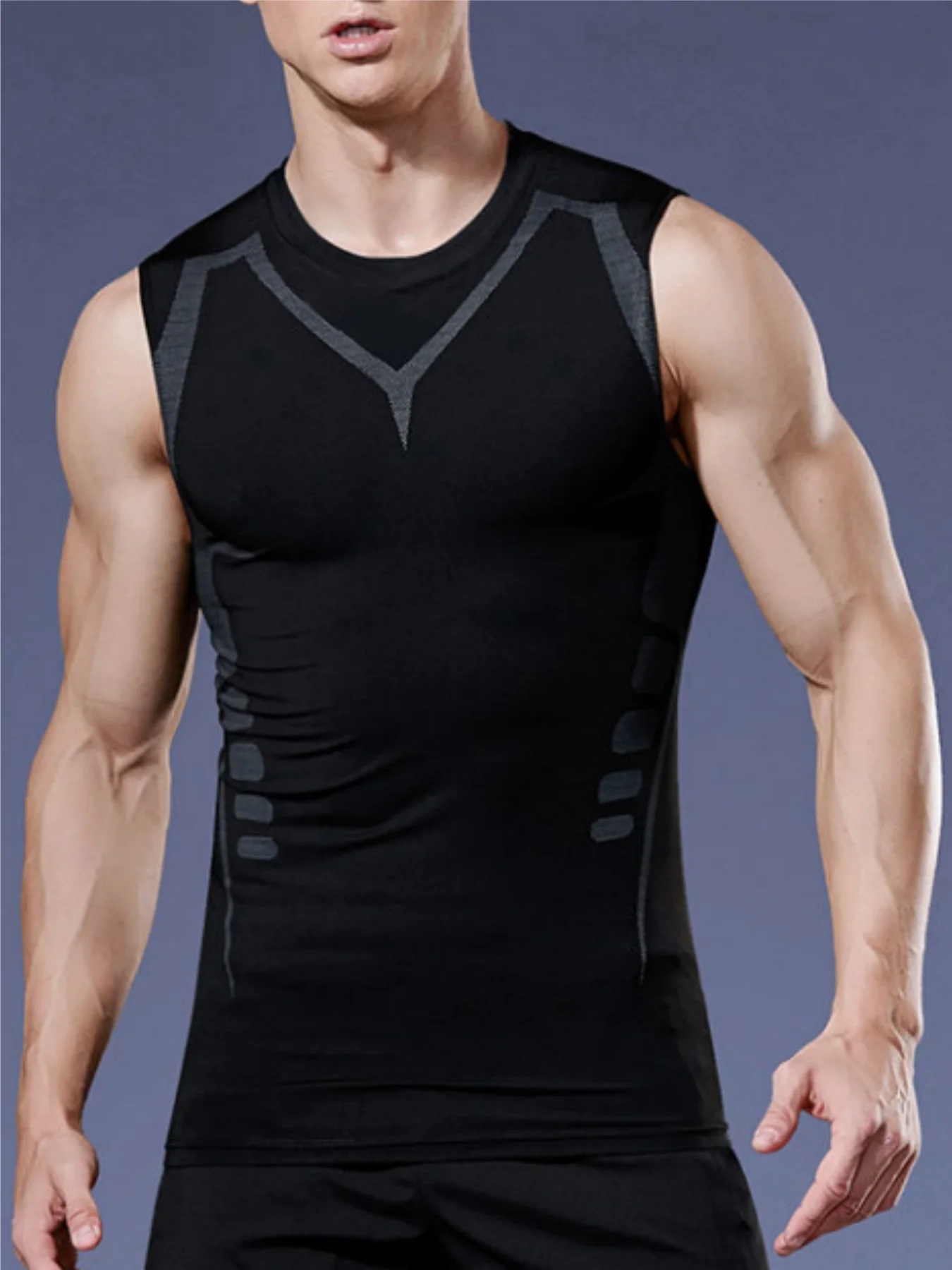 Men\'s Tight Vest Compression Shirt Breathable Quick Drying Top Sports Workout Gear Wear T Shirt