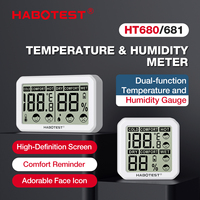 HABOTEST HT680/HT681 Digital Thermometer Electronic Temperature Humidity Monitor Temperature Room Hygrometer Sensor LCD Display