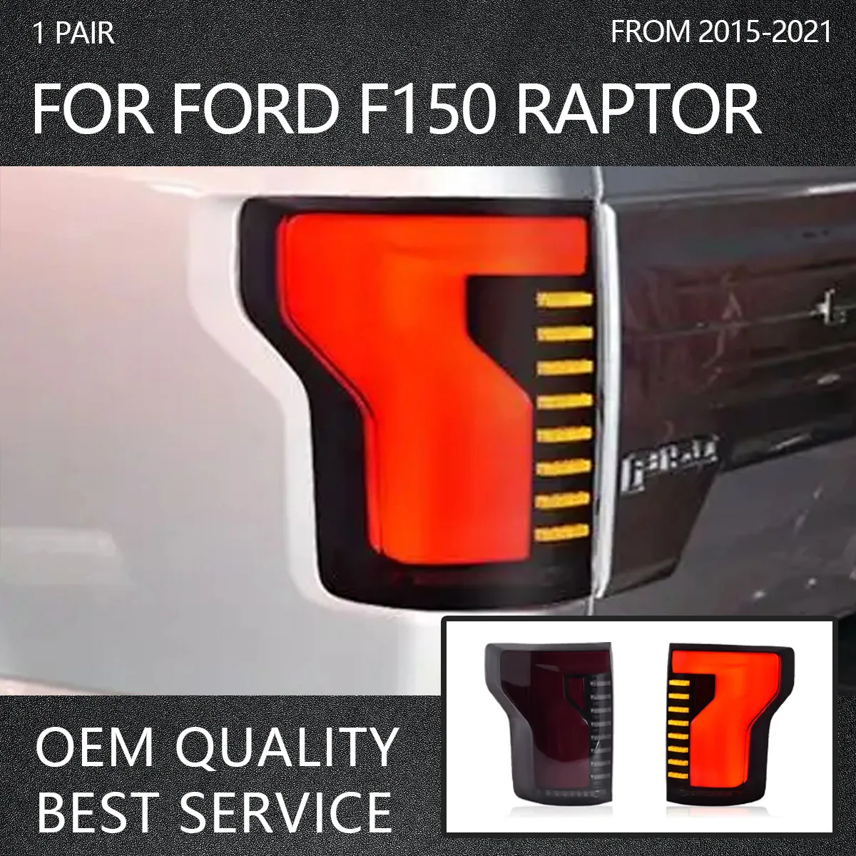 New LED taillight assembly tether upgrade start dynamic taillight For Ford F150 F-150 Raptor 2015-2021