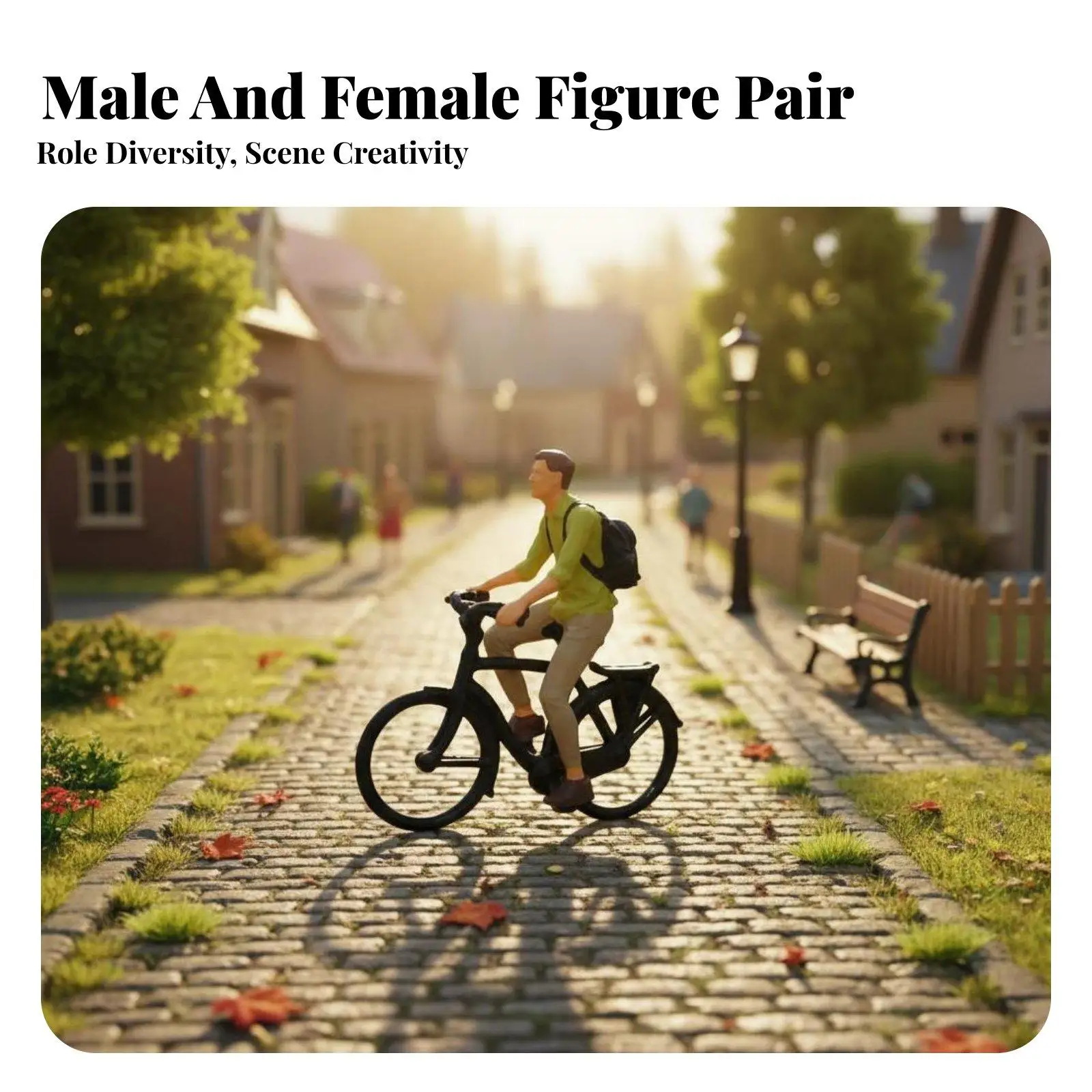 1:87 Scale Cyclist Figure Scene Filler HO Scale Person on Bike Ready to Use Miniature Cyclist Figurines for Hobbyists, Dioramas,