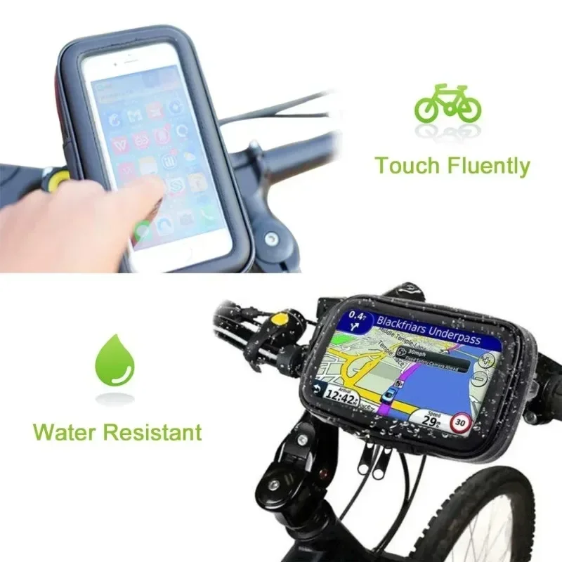 Waterproof Bicycle Phone Holder Motorcycle Bike Handlebar Phone Case Bag for iPhone 15 Pro Max 14 Samsung Bike Phone Stand Mount image 4