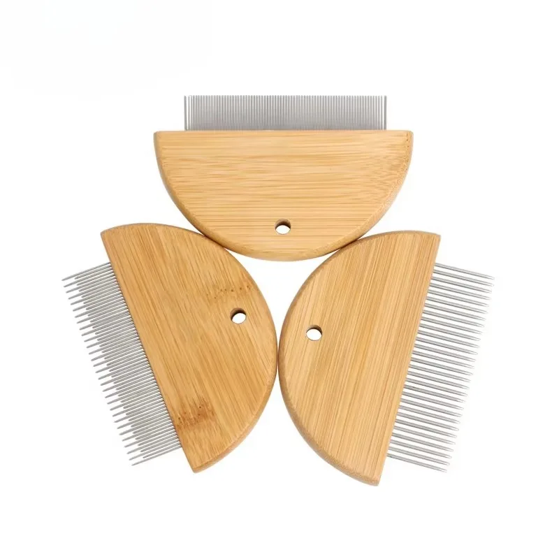 

10pcs Wholesale High Quality Exquisite Wooden Pet Metal Flea Needle Comb Pet Grooming Flea Comb Pet Accessories for Beauty Care
