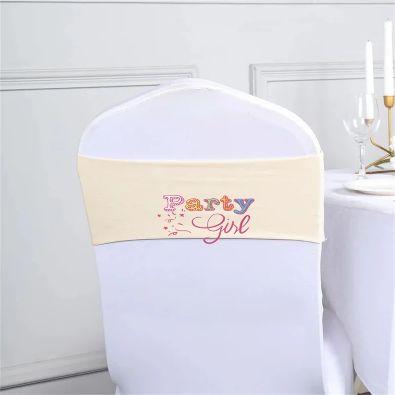 Pink Color Single Layer Lycra Chair Band Spandex Chair Sash Bow Fit Chair Cover Wedding Event Party Christmas Decoration