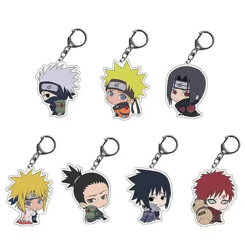 NARUTO chibi cartoon cute acrylic keychain personalized anime student backpack pendant accessory anime merchandise wholesale