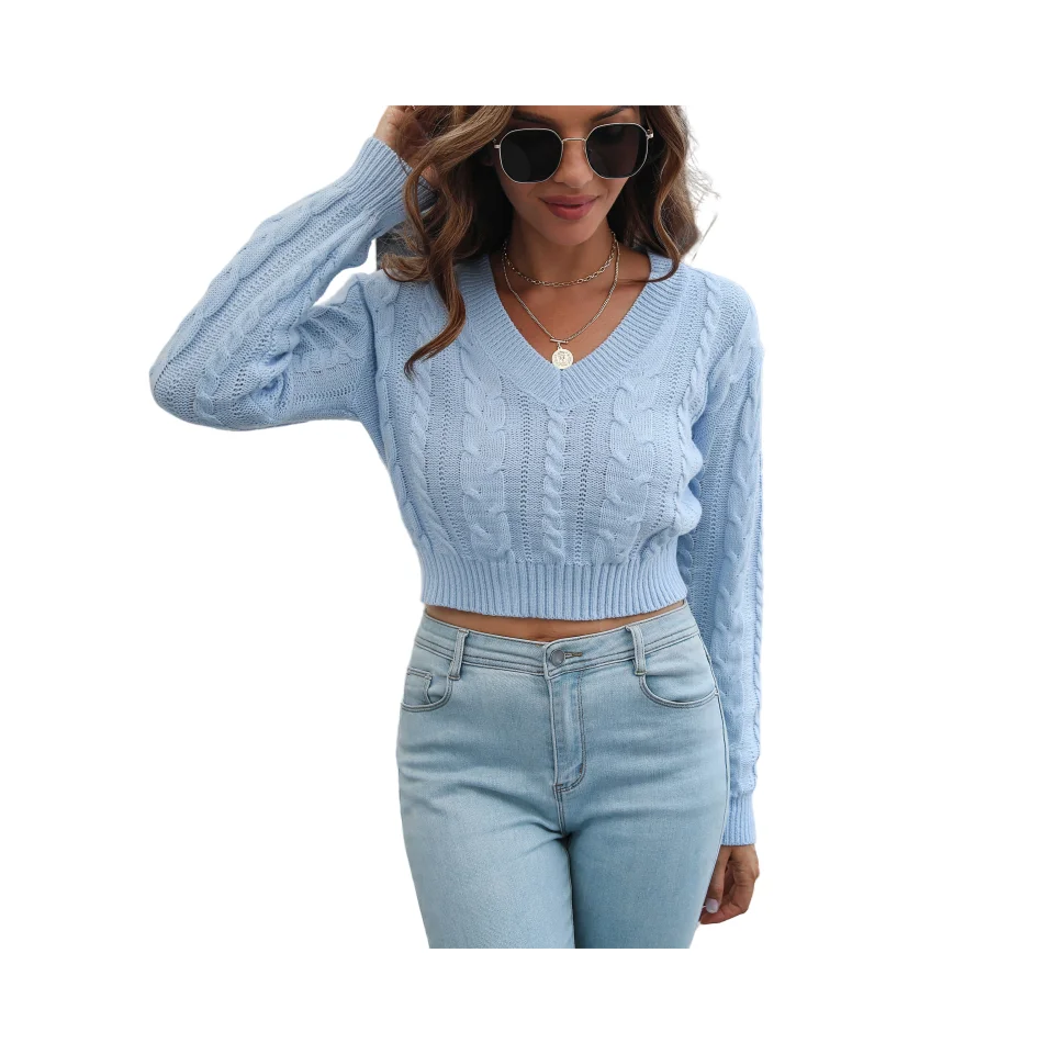 

Spring New Sle Student Casual V-Ne ort Knitted Sweater Base irt Trendy Commute Sle Slim Fit Long Sve Color
