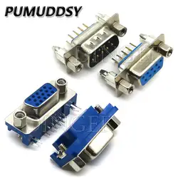 5PCS Connector Socket DB9 DB15 RS232 Harpoon Male/Female With Set Screw Post 3.08 Bent Three-row Connector Socket VGA Interface