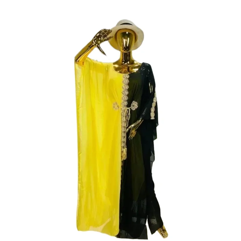 

Plus Size African Dresses for Women Dashiki Long Sleeve Sequins Muslim Long Abaya Maxi Dress Outfits African Clothes