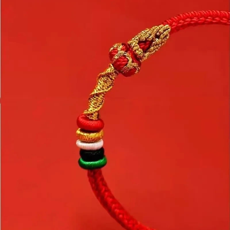 2025 New Handmade Red Lucky Knot Bracelet Thread Rope Bangle Adult Child DIY Best Friendship Bracelet Size Adjustable Accessory