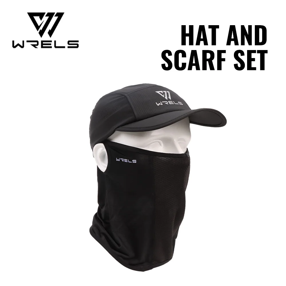 WRELS Breathable Summer Face Scarf Cap Set Lightweight Camping Tennis Cap Sunscreen Outdoor Fishing Ear-hanging Dustproof Mask