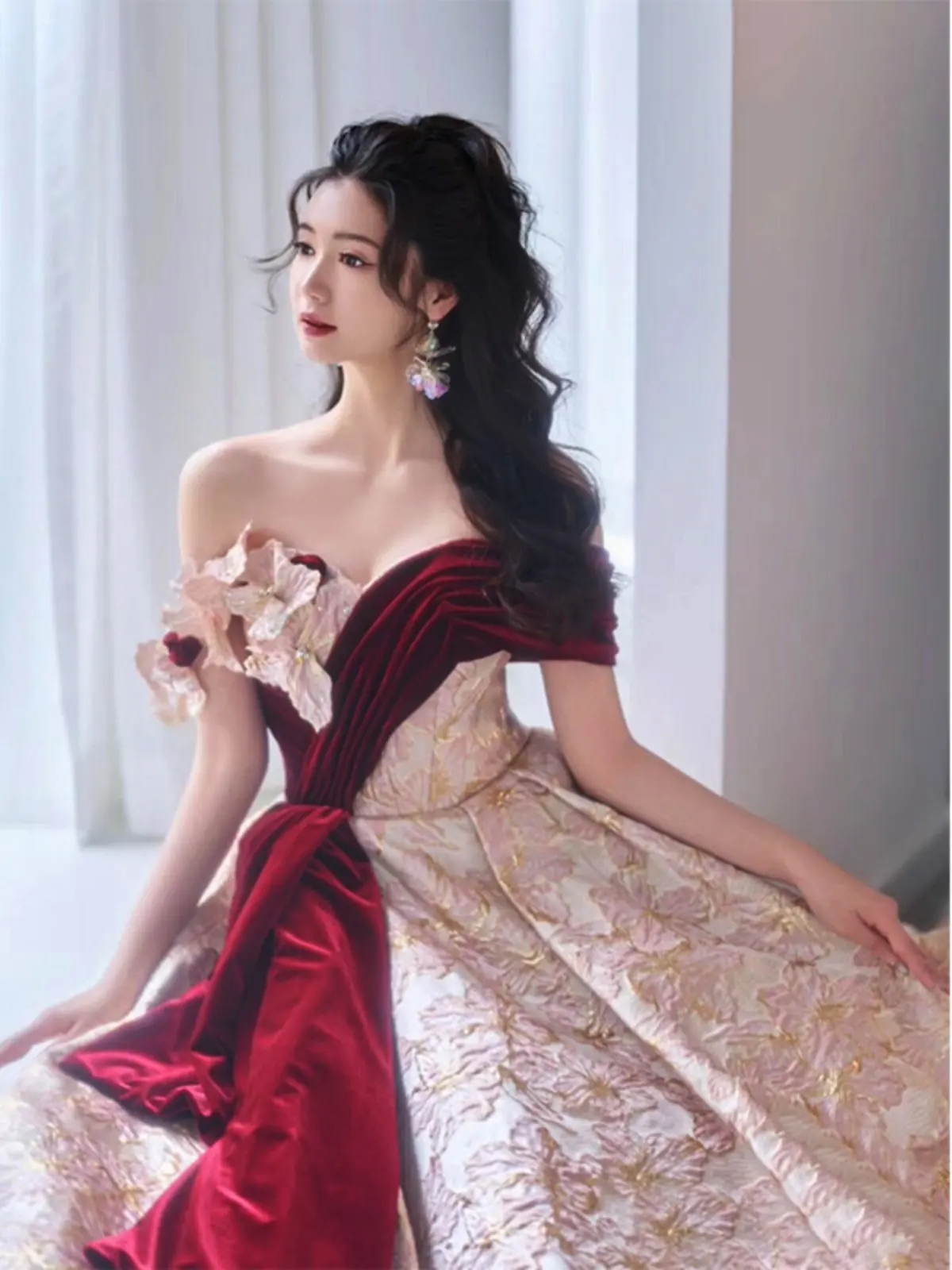 

Sli Slimming Sweet Flower Puffy Skirt Wedding Dr Toasting Costume Morning Robe Korean Sle Angel Wedding Gown