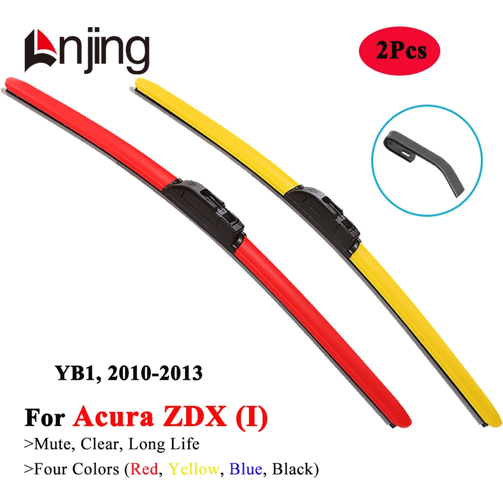 

LNJING Colorful Wiper Blades For Acura ZDX YB1 SUV 2010 2011 2012 2013 Car Exterior Luxury Accessories Windshield Hybrid Wipers