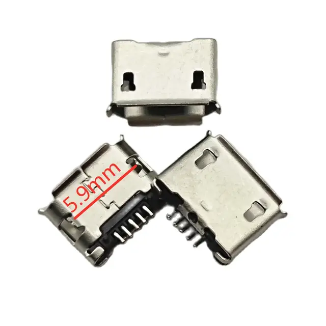 50 sztuk złącze komputerowe MINI USB do tabletu z telefonem komórkowym 5PIN krótka igła płaski port DIP2 odległość środkowa 5.9mm SDT-235