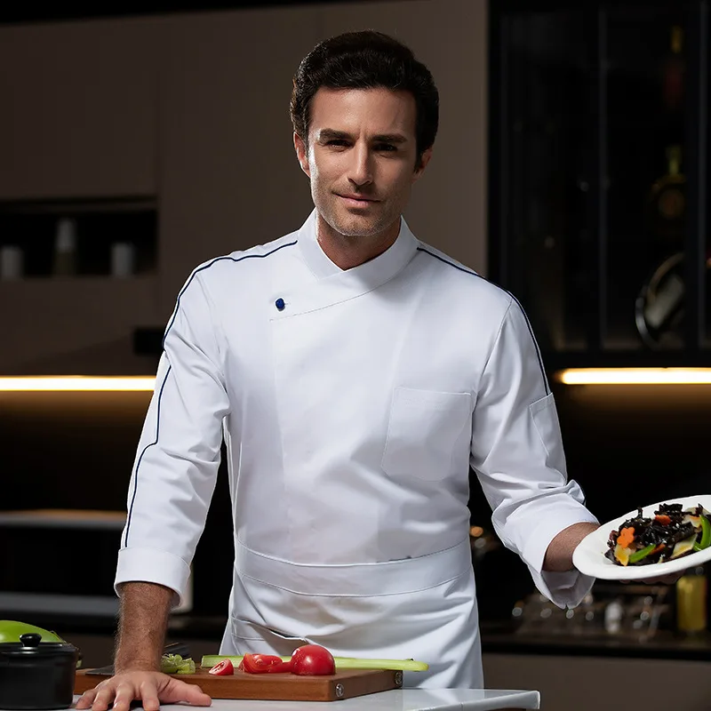 Uniforme de Chef de restaurante occidental, traje de otoño e invierno, Catering, Hotel, cantina, panadero, pastelería, ropa de trabajo de manga larga