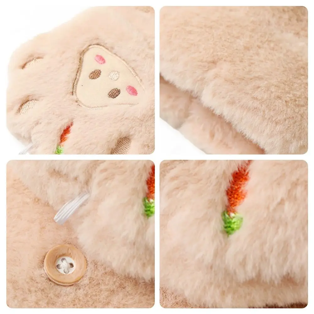 ถุงมือแฟชั่นครึ่งนิ้วลายการ์ตูน ถุงมือหนาสำหรับฤดูหนาว แบบพับได้ กันความหนาว ให้ความอบอุ่น ใช้หน้าจอสัมผัสได้ สำหรับผู้หญิงและเด็กผู้หญิง