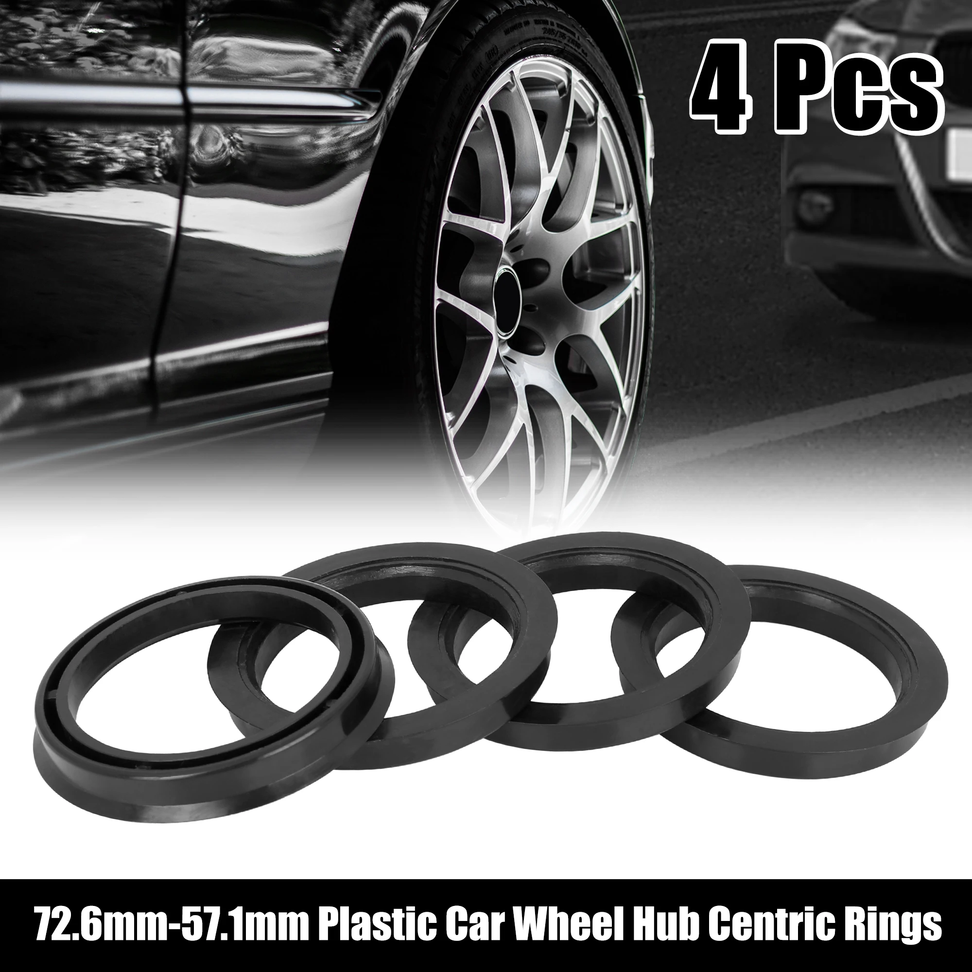 UXCELL 4pcs 67.1mm to 60.1mm 72.6mm to 57.1mm 66.6mm to 57.1mm Car Hub Centric Rings Wheel Bore Center Spacer Hub Rings