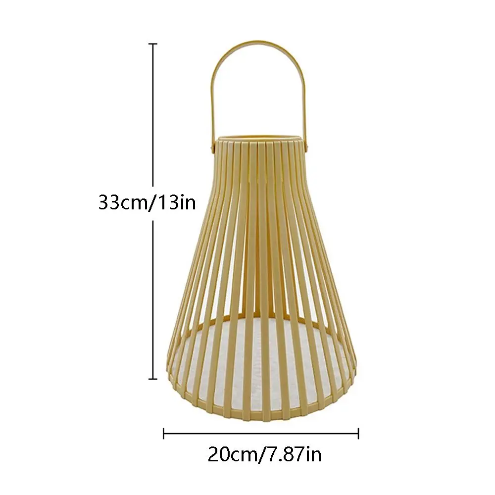 Decor Retro Solar Lamps Hanging Handmade Atmosphere Pendant Lamp Decorative Waterproof Bamboo Woven Lantern Garden