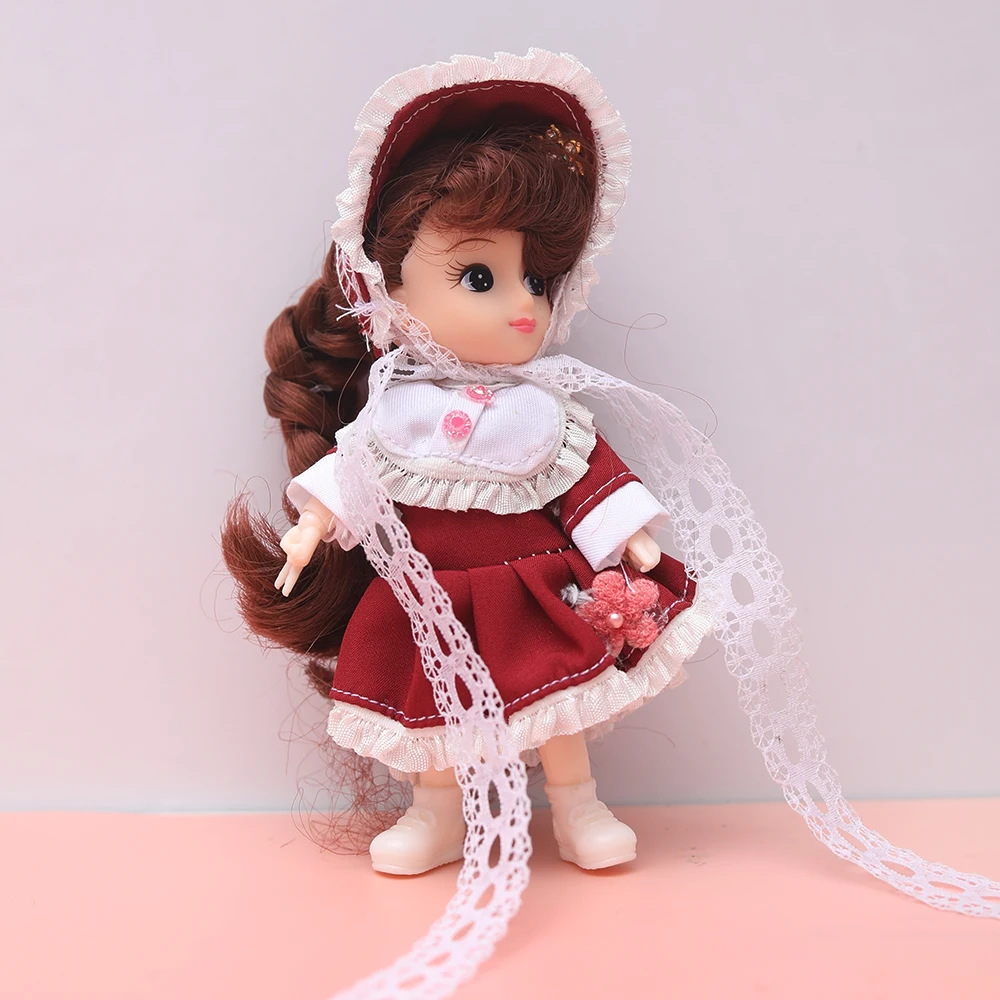 Muñecas ob11 de 12cm, conjunto completo, muñeca BJD min bonita, muñecas articuladas, pelo largo, ojos azules, juguete bjd, juguetes de vestir para niña pequeña, regalo para niñas