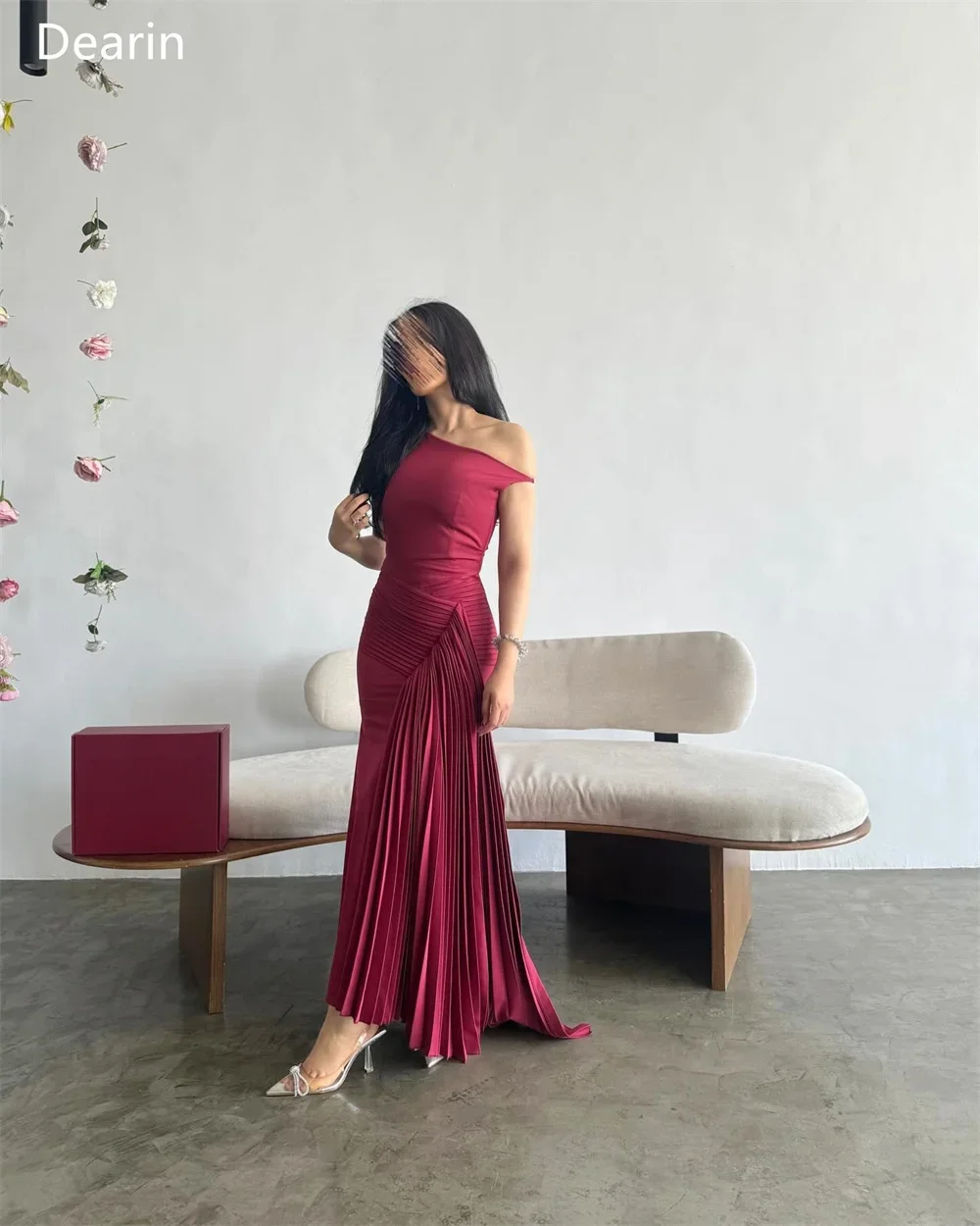 Customized Formal Gown Dearin One Shoulder Mermaid Floor Length Skirts Draped Bespoke Occasion Dresses Evening Prom Dress Saudi