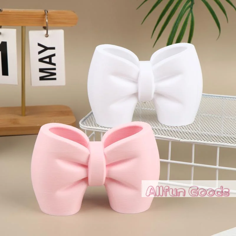 Bow Shaped Toothpaste Toothbrush Holder Multifunctional Bathroom Countertop Storage Rack For Washstand Vanity Decor Organizer