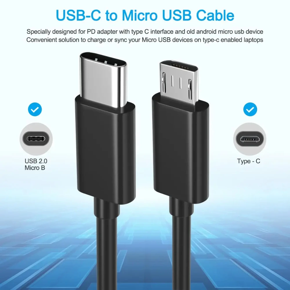 NNBILI Type C to Micro USB Cable Fast USB Type-C Adapter for Samsung Huawei Xiaomi MacBook Pro OTG Mobile Phone Micro USB Cable