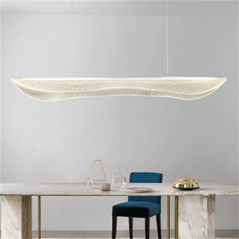 

Minimalist Restaurant Chandelier Nordic Modern Simple Designer Bar One Word Front Desk Study Office Strip Lamps