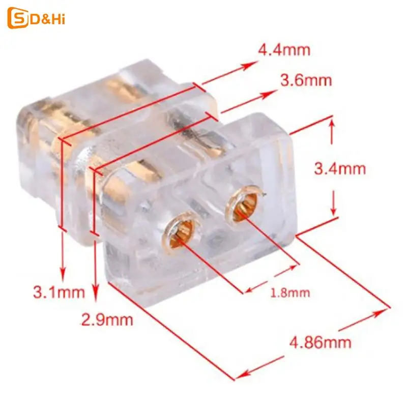 2 pcs 0.78 double pin 1964 socket female diy custom high-end headphone cable accessories pin plug view 3