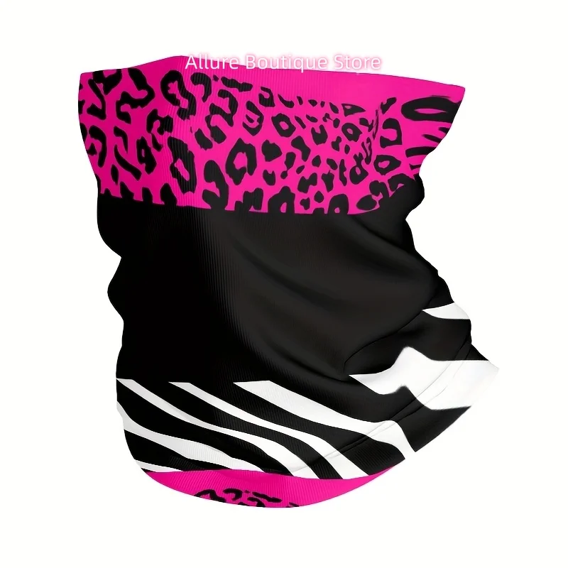 Men's & Women's Breathable Multifunctional Neck Gaiter & Face Mask - Pink Leopard Print, Zebra Stripe, Black Striped Patterns -