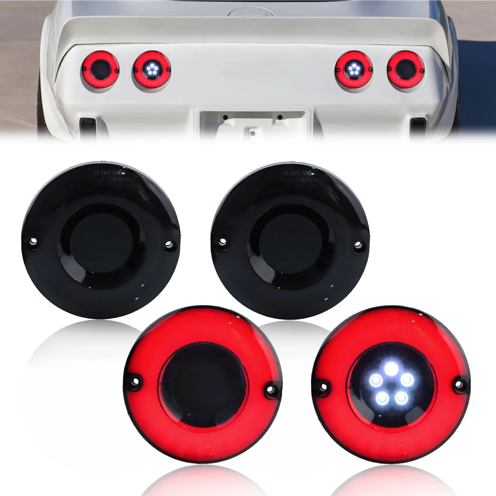 

4 шт. задний фонарь заднего хода, задний фонарь, стоп-сигнал, DRL Light со светодиодной подсветкой для 1975 1976 1977 1978 1979 Chevrolet Corvette C3