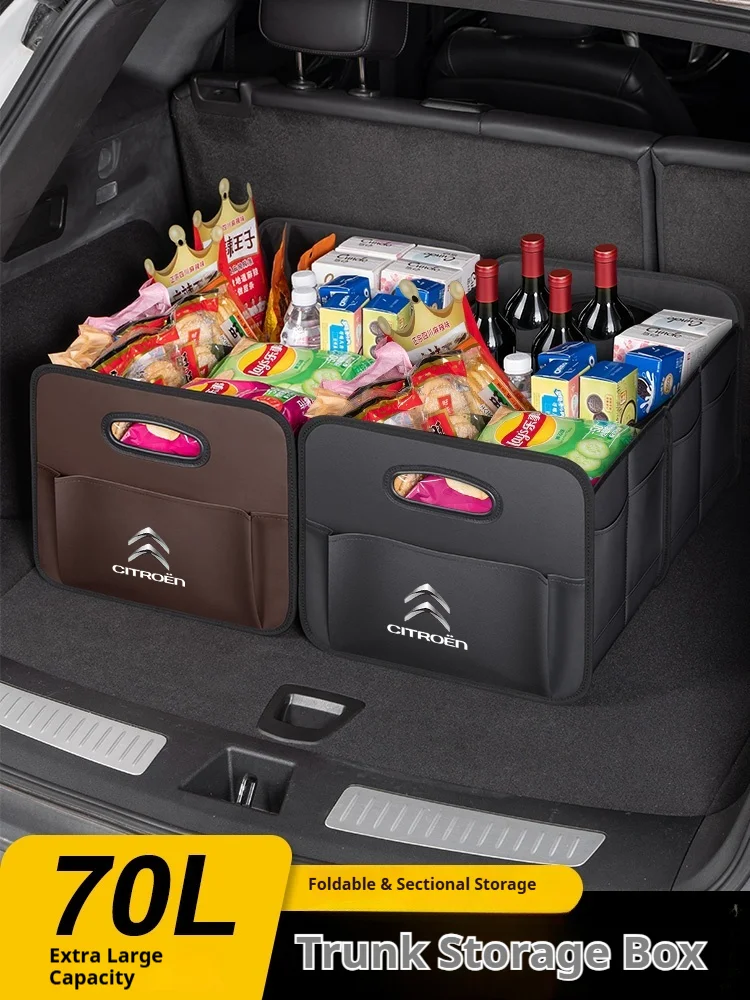 Car Trunk Storage Box Large Capacity Storage Bag Leather For Citroen C1 C2 C3 C4 C5 C6 C7 C8 Xsara Picasso C-Crosser Berlingo