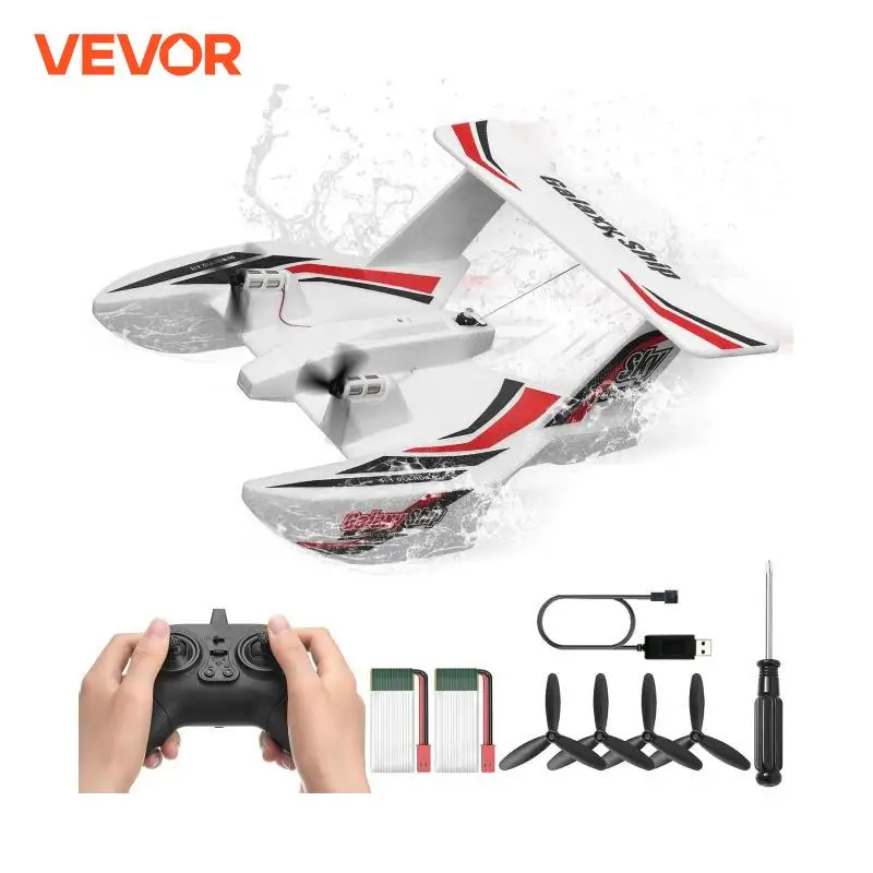 VEVOR EPP Foam RC Plane 2.4G 3CH  Radio Control Aircraft Sea And Air RC Glider Water Land Flying Airplane Toys Gift For Boys