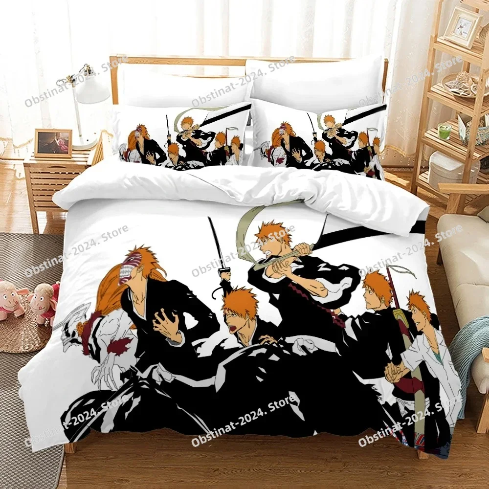 

3D Bleach Bedding Set Bedspread Single Twin Full Queen King Size Bleach Anime Bleach Bed Set Linen Aldult Bedroom Duvetcover Set