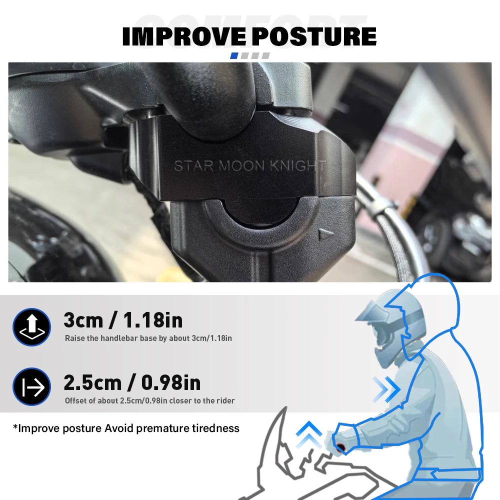 Handlebar Risers Bar Clamp Cover For BENDA Chinchilla 350 CVT Dark Flag 500 Rock 707 GrayStone 707 2025- Motorcycle accessories