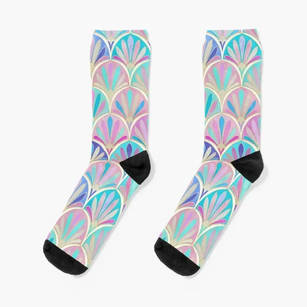

Glamorous Twenties Art Deco Pastel Pattern Socks crazy shoes christmas gifts Hiking boots Male Socks Women's