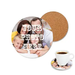 Custom Ceramic Coasters for Drinks, Personalized Engraved Picture Ceramic Stone Coaster with Cork Base for Home Decor 1Pcs Round
